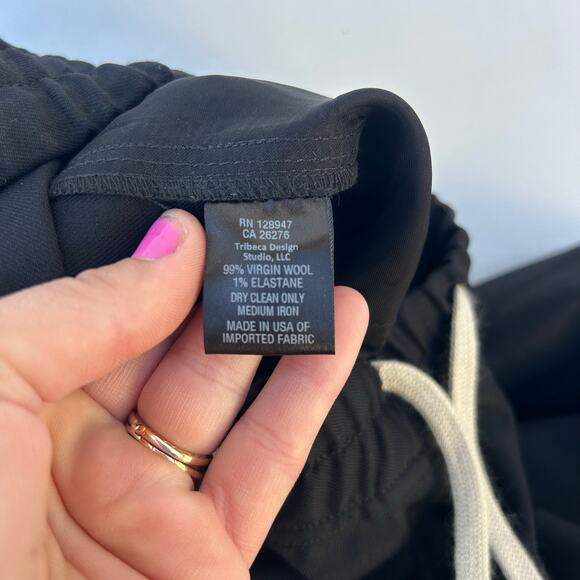 Nili Lotan Wool Aida Drop Seat Black Cropped Trousers Pants XS Lightweight - Picture 10 of 10